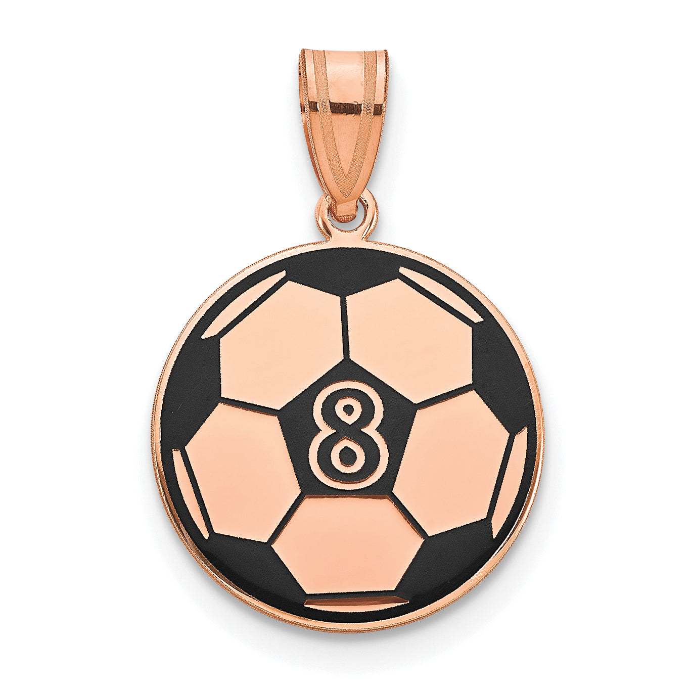 14K Rose Gold Personalized Soccer Ball Epoxy Pendant