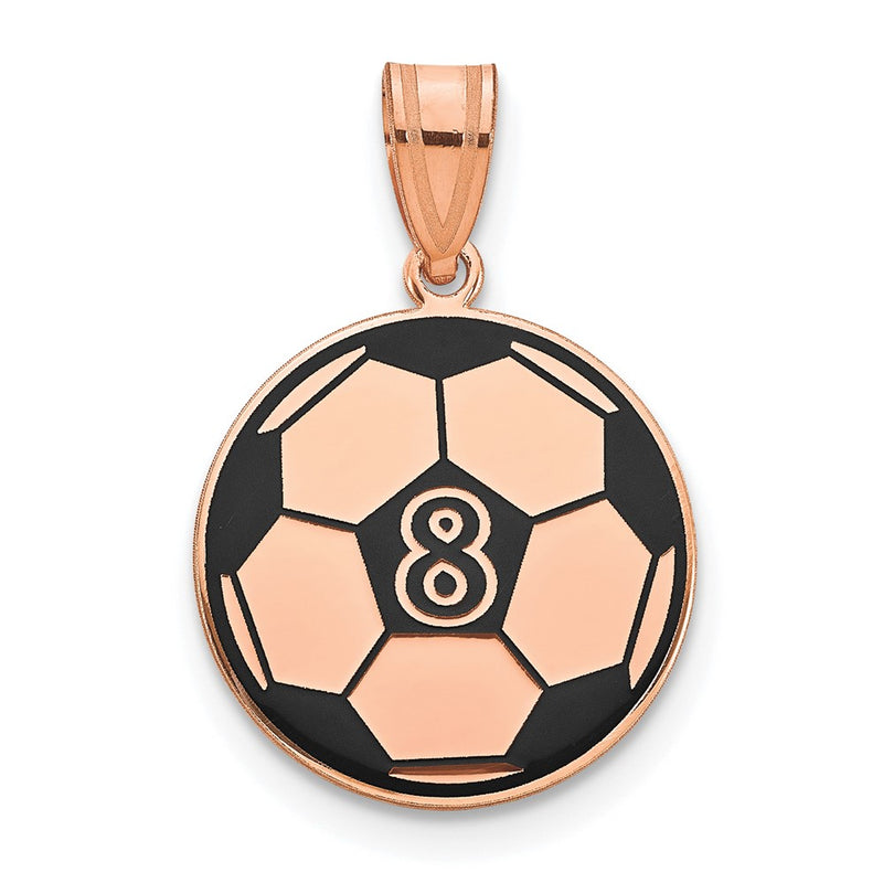 14K Rose Gold Personalized Soccer Ball Epoxy Pendant