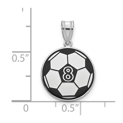 14K White Gold Personalized Soccer Ball Epoxy Pendant