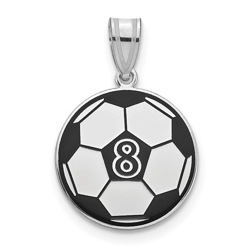 14K White Gold Personalized Soccer Ball Epoxy Pendant
