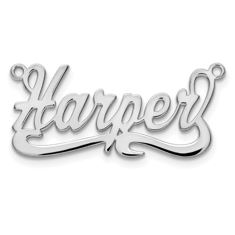 Sterling Silver Silver/Rhodium Plated Polished Name Plate