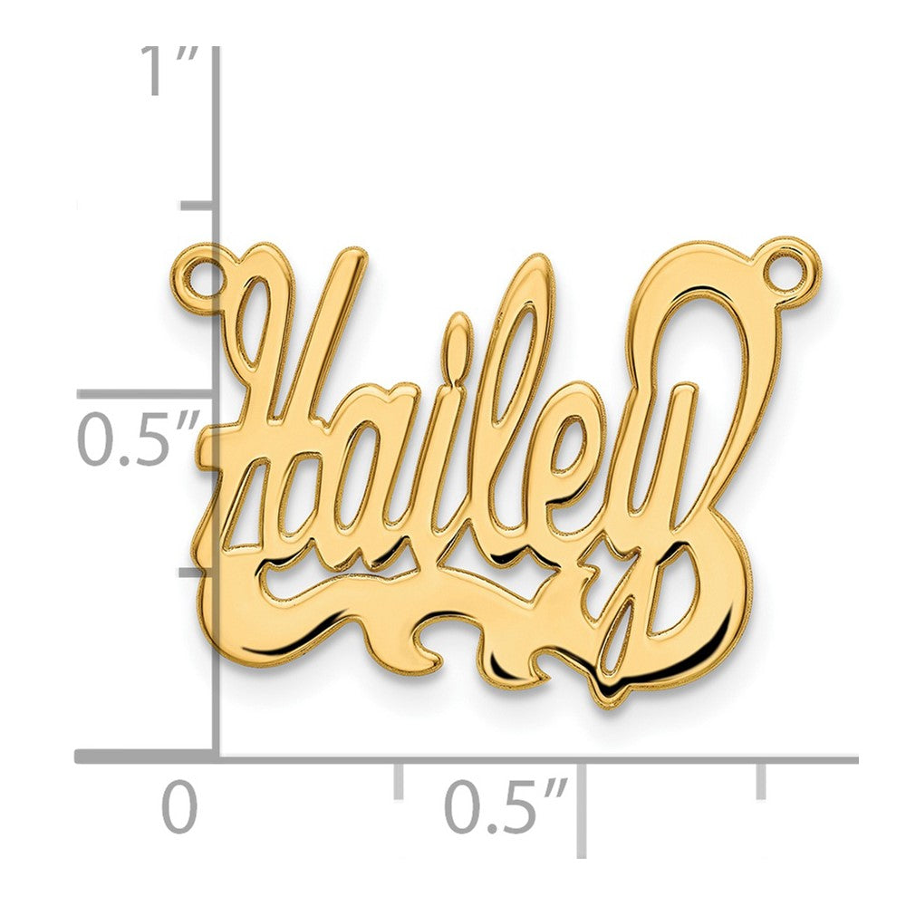 Gold Plated Sterling Silver/Gold Polished Name Plate