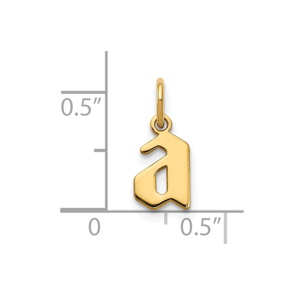 14k Yellow Gold 14KY Lower case Letter A Initial Pendant