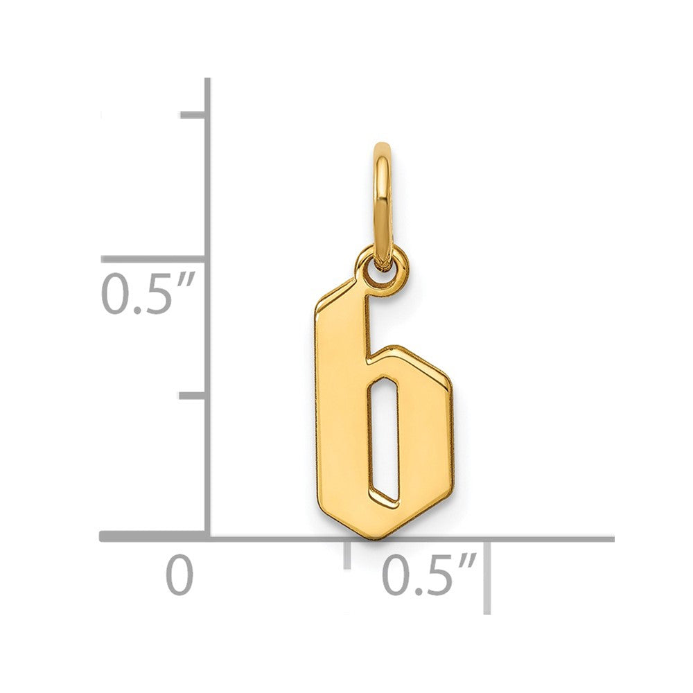 14k Yellow Gold 14KY Lower case Letter B Initial Pendant
