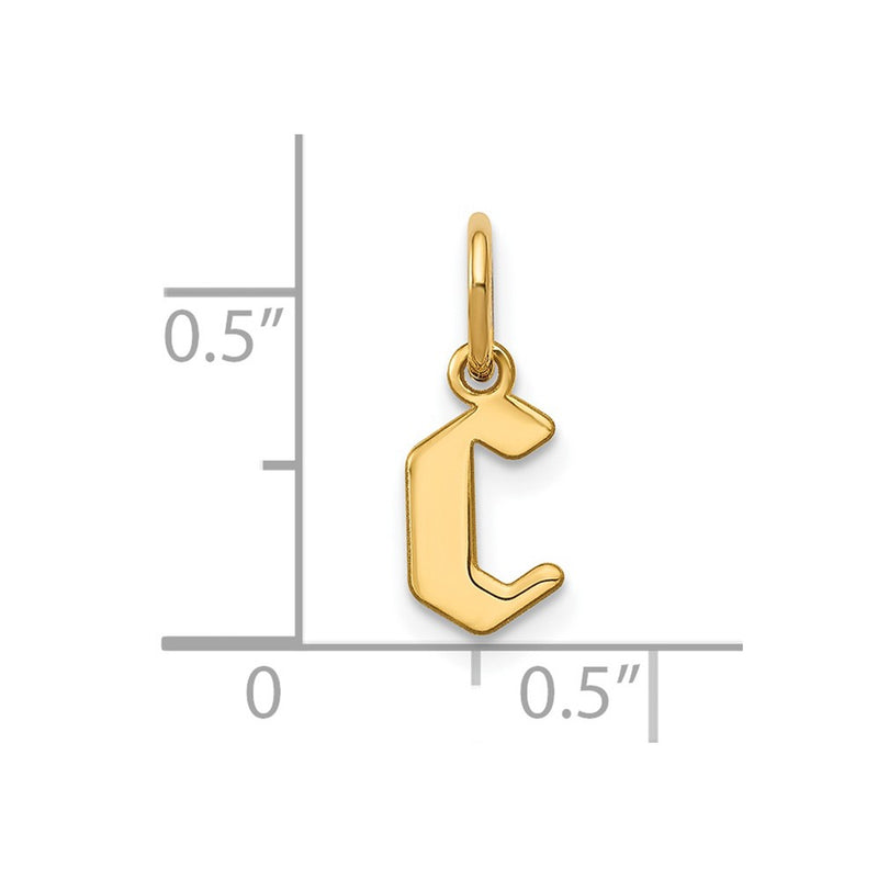 14k Yellow Gold 14KY Lower case Letter C Initial Pendant