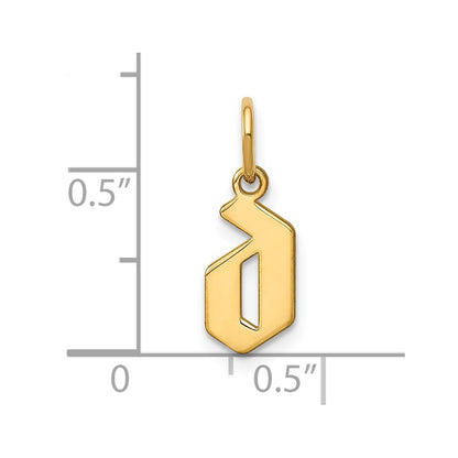14k Yellow Gold 14KY Lower case Letter D Initial Pendant