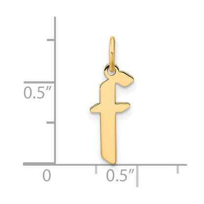 14k Yellow Gold 14ky Lowercase Letter F Initial Pendant