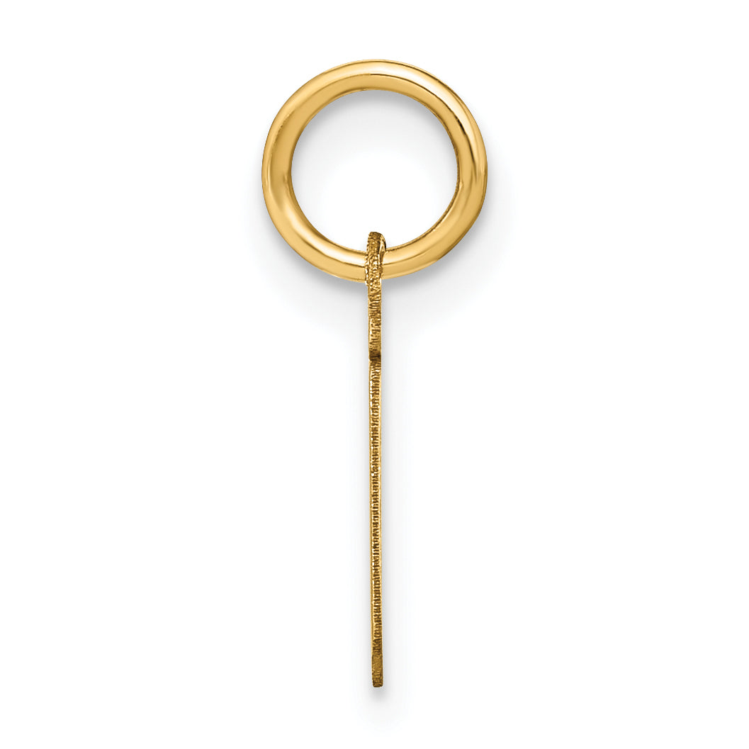 14k Yellow Gold 14ky Lowercase Letter I Initial Pendant