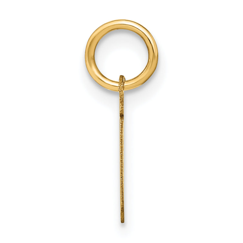 14k Yellow Gold 14ky Lowercase Letter I Initial Pendant