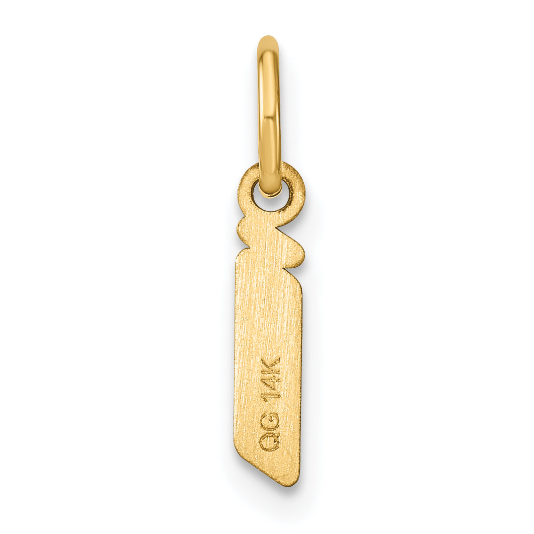 14k Yellow Gold 14ky Lowercase Letter I Initial Pendant