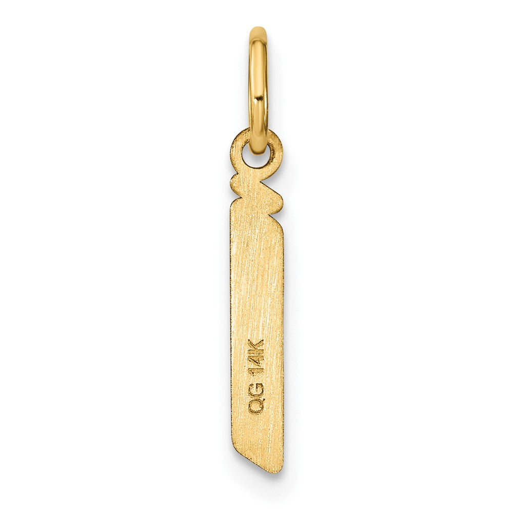 14k Yellow Gold 14ky Lowercase Letter J Initial Pendant
