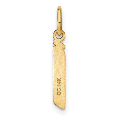 14k Yellow Gold 14ky Lowercase Letter J Initial Pendant