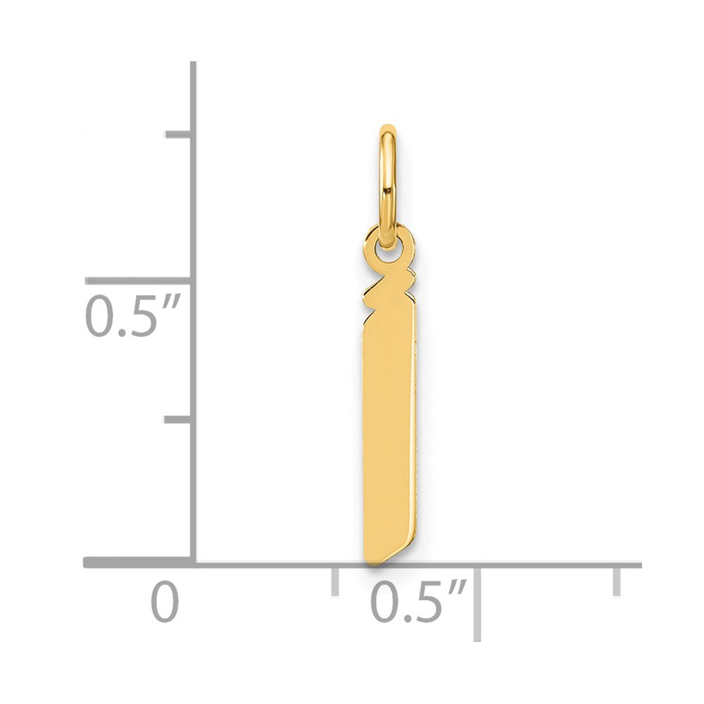 14k Yellow Gold 14ky Lowercase Letter J Initial Pendant
