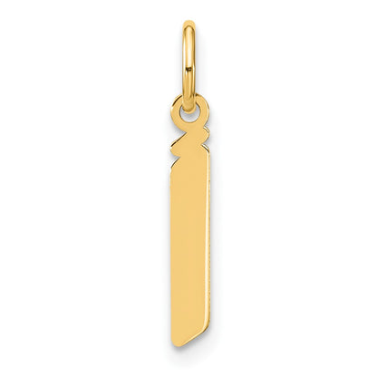 14k Yellow Gold 14ky Lowercase Letter J Initial Pendant