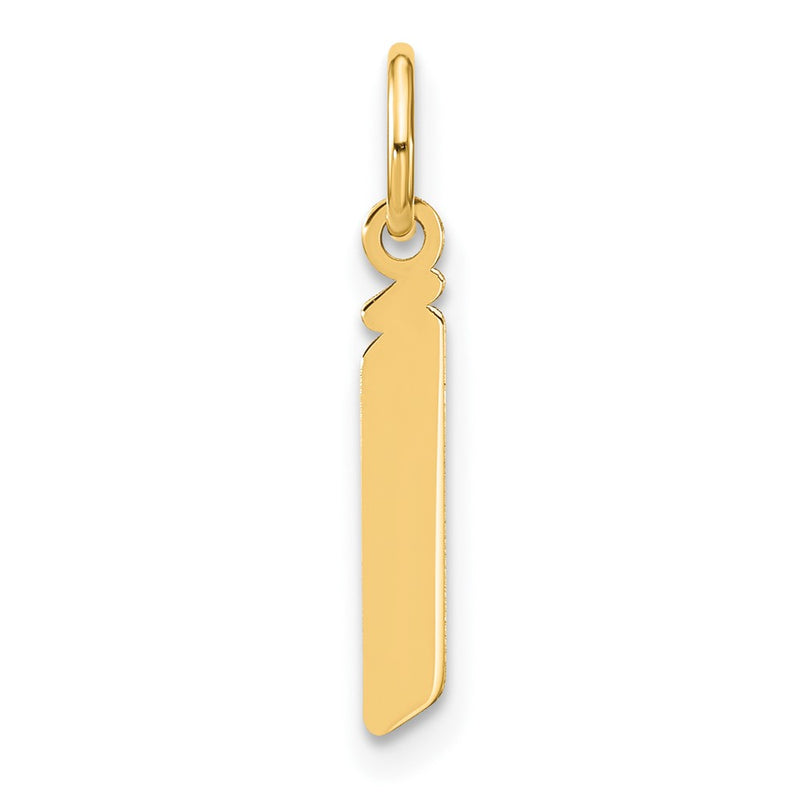 14k Yellow Gold 14ky Lowercase Letter J Initial Pendant