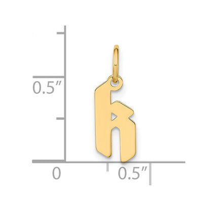 14k Yellow Gold 14ky Lowercase Letter K Initial Pendant