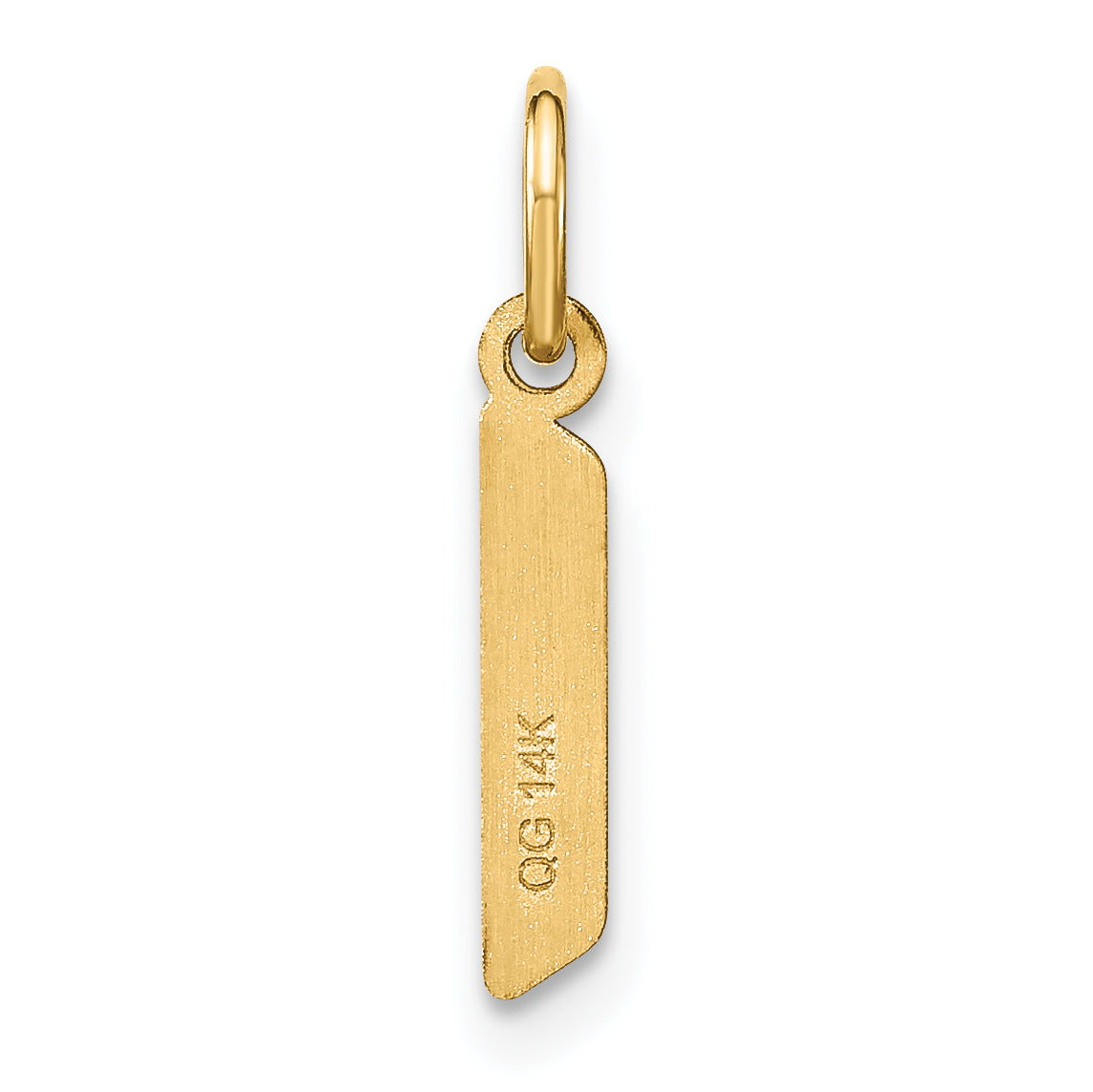 14k Yellow Gold 14ky Lowercase Letter L Initial Pendant