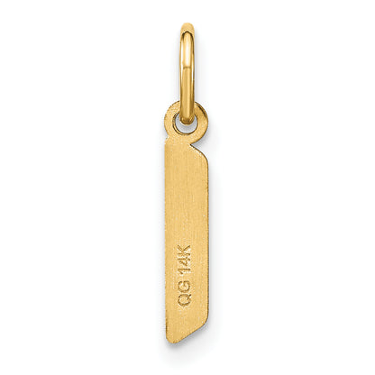 14k Yellow Gold 14ky Lowercase Letter L Initial Pendant