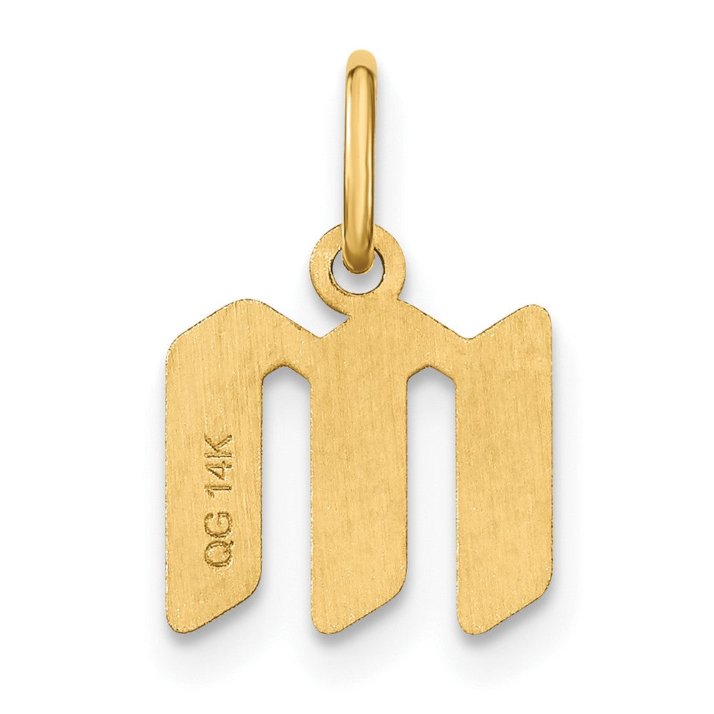 14k Yellow Gold 14ky Lowercase Letter M Initial Pendant