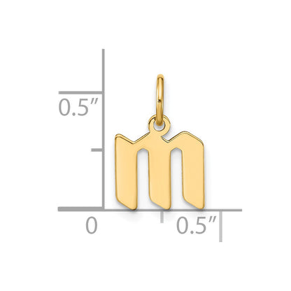 14k Yellow Gold 14ky Lowercase Letter M Initial Pendant