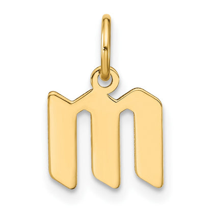 14k Yellow Gold 14ky Lowercase Letter M Initial Pendant