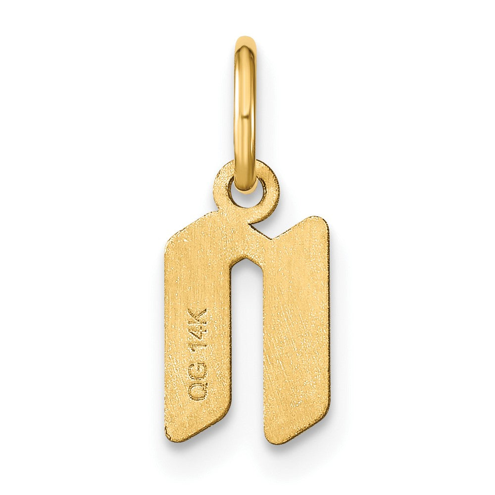 14k Yellow Gold 14ky Lowercase Letter N Initial Pendant