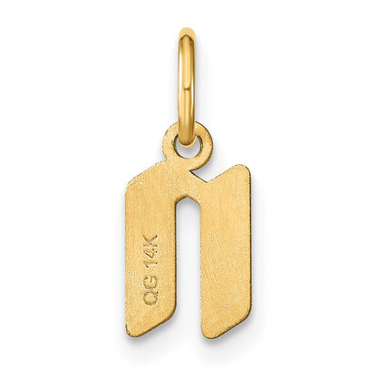 14k Yellow Gold 14ky Lowercase Letter N Initial Pendant