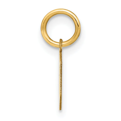 14k Yellow Gold 14ky Lowercase Letter O Initial Pendant