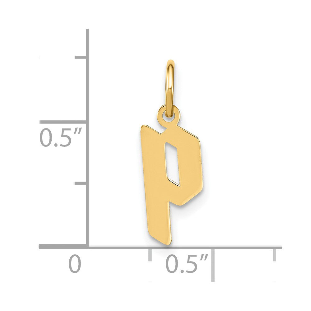 14k Yellow Gold 14ky Lowercase Letter P Initial Pendant