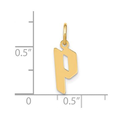 14k Yellow Gold 14ky Lowercase Letter P Initial Pendant