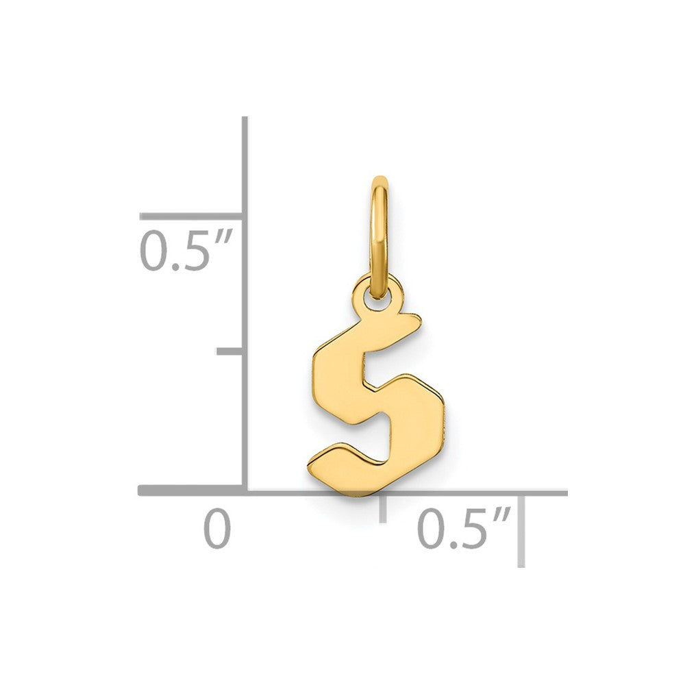 14k Yellow Gold 14ky Lowercase Letter S Initial Pendant