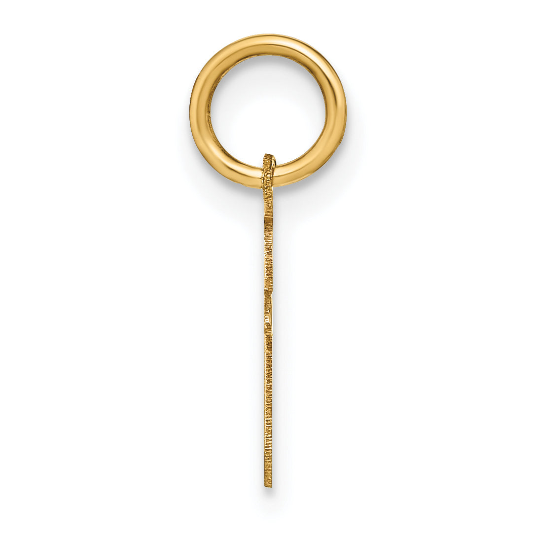 14k Yellow Gold 14ky Lowercase Letter T Initial Pendant