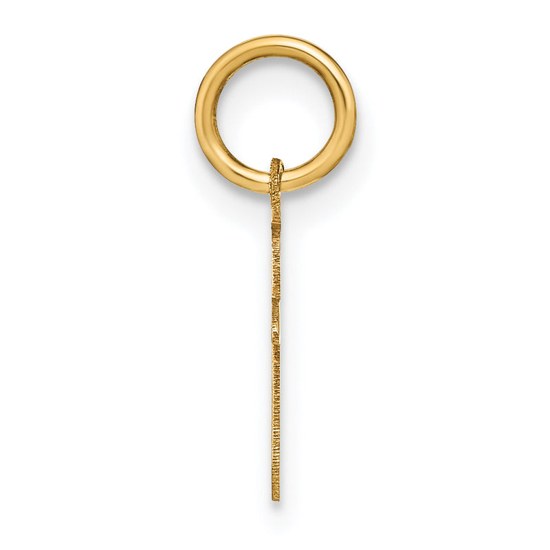 14k Yellow Gold 14ky Lowercase Letter T Initial Pendant