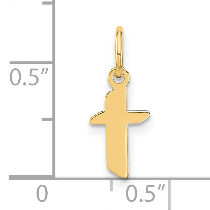 14k Yellow Gold 14ky Lowercase Letter T Initial Pendant