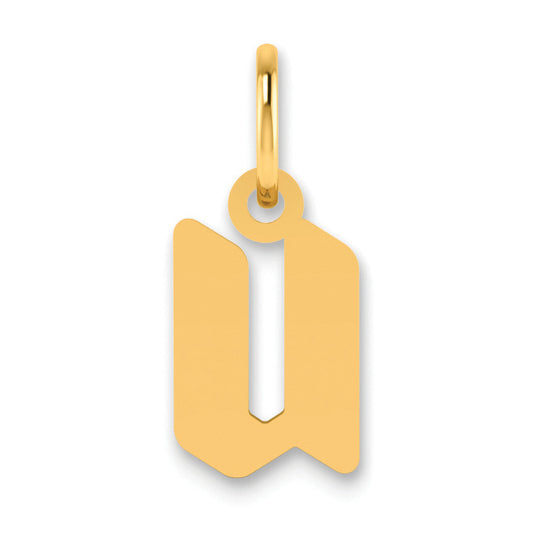 14K Yellow Gold 14Ky Lowercase Letter U Initial Pendant