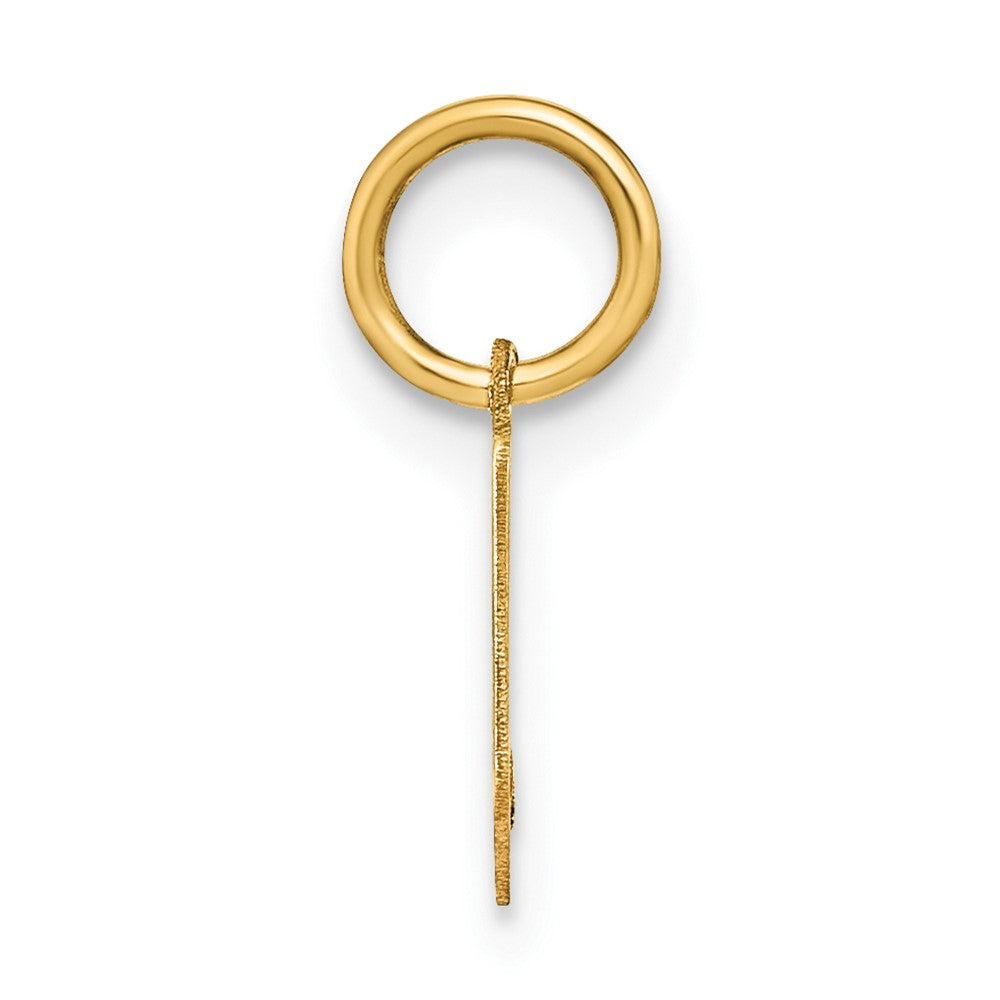 14k Yellow Gold 14ky Lowercase Letter V Initial Pendant