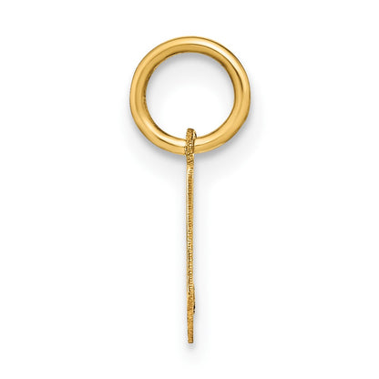 14k Yellow Gold 14ky Lowercase Letter V Initial Pendant