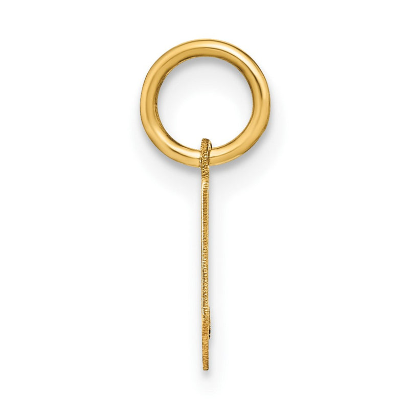 14k Yellow Gold 14ky Lowercase Letter V Initial Pendant