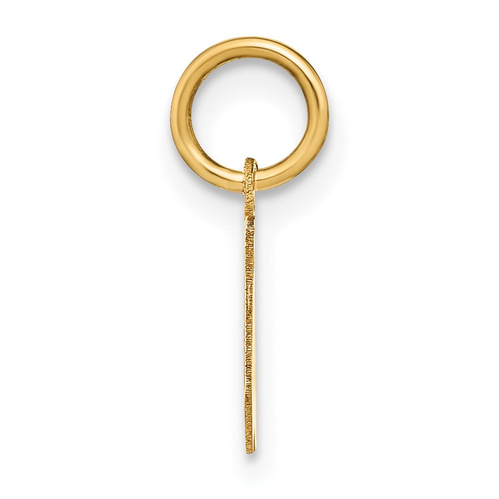 14k Yellow Gold 14ky Lowercase Letter W Initial Pendant