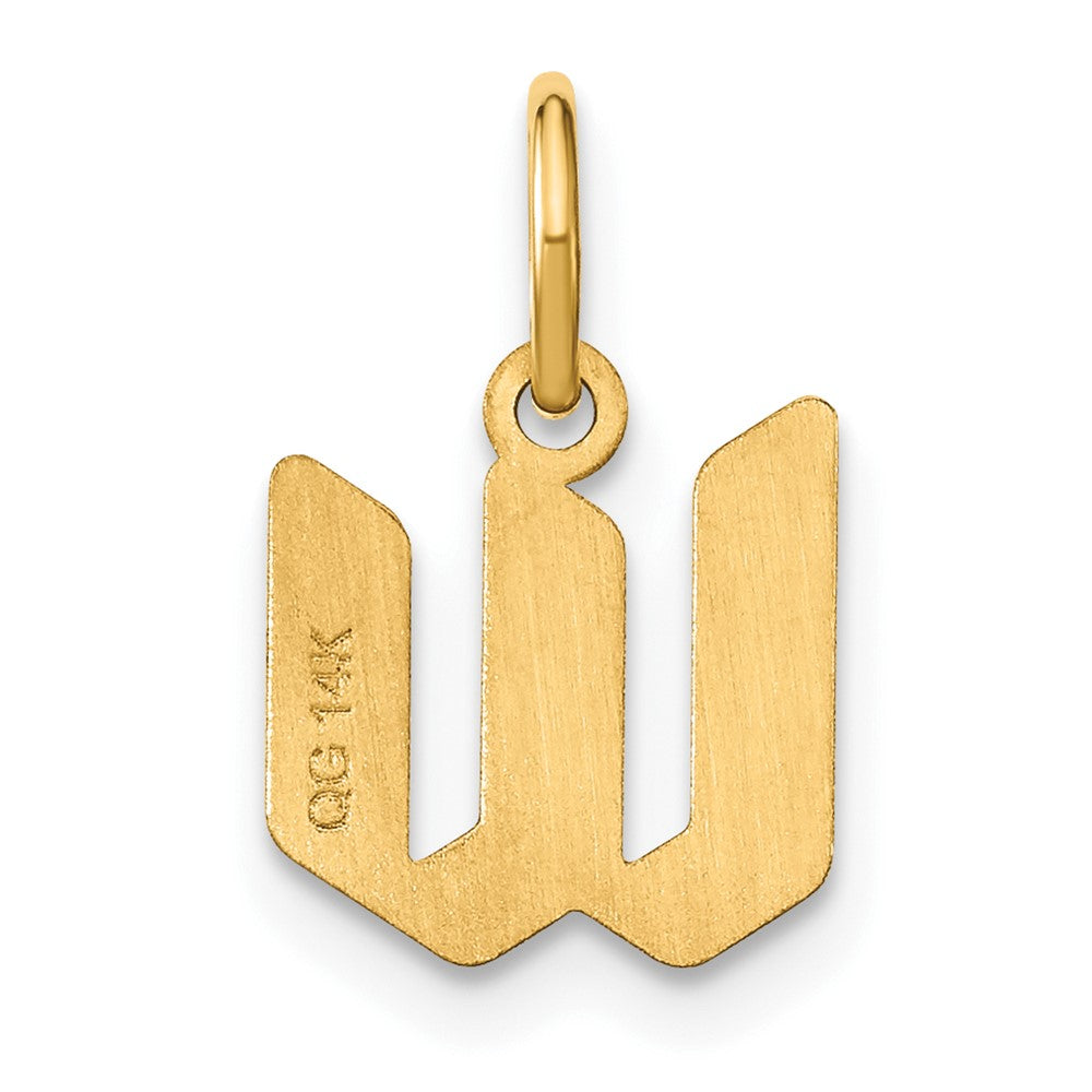 14k Yellow Gold 14ky Lowercase Letter W Initial Pendant