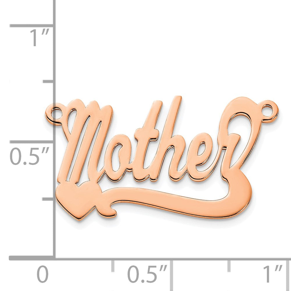 14K Rose Gold Polished Heart Name Plate