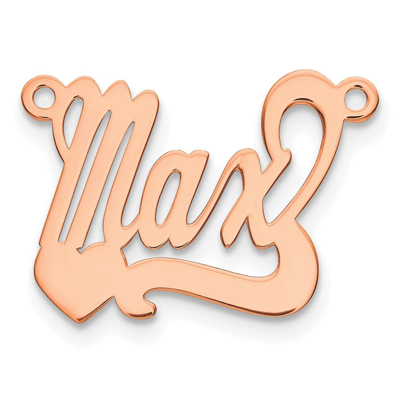 14K Rose Gold Polished Heart Name Plate