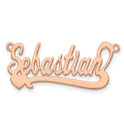 14K Rose Gold Polished Heart Name Plate