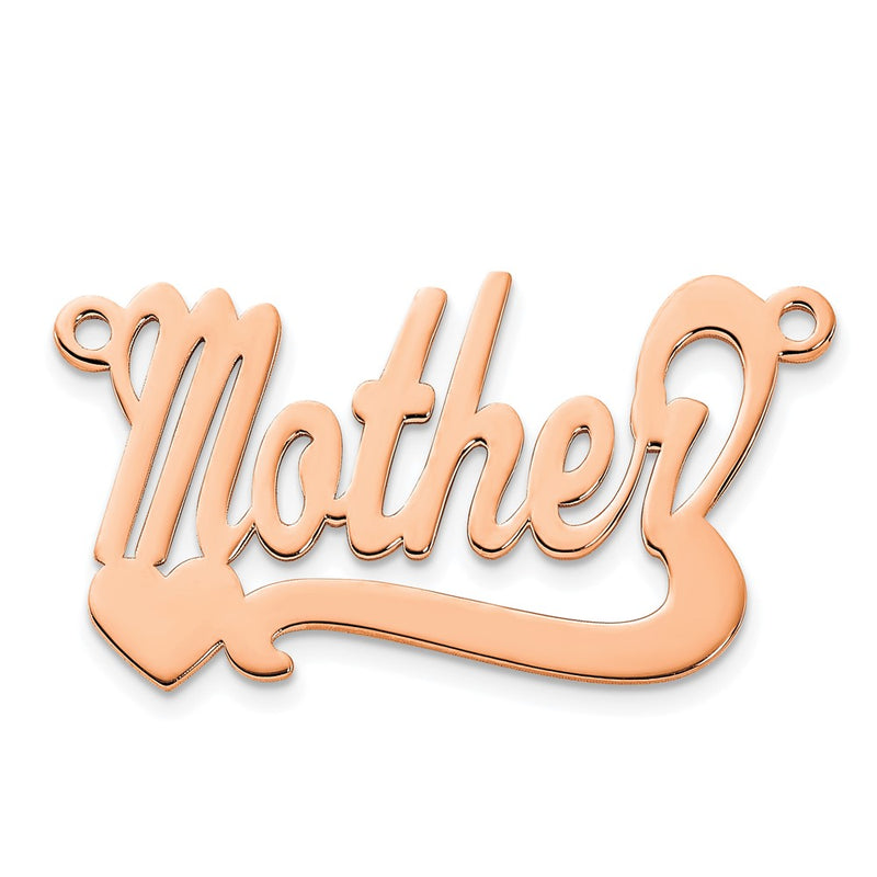 14K Rose Gold Polished Heart Name Plate