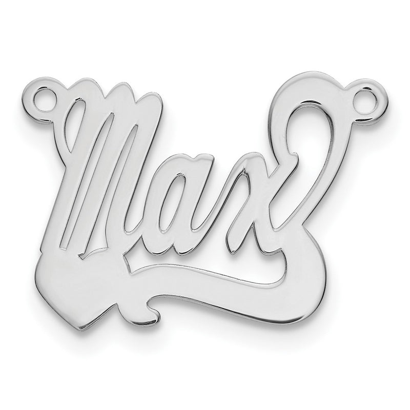 14K White Gold Polished Heart Name Plate