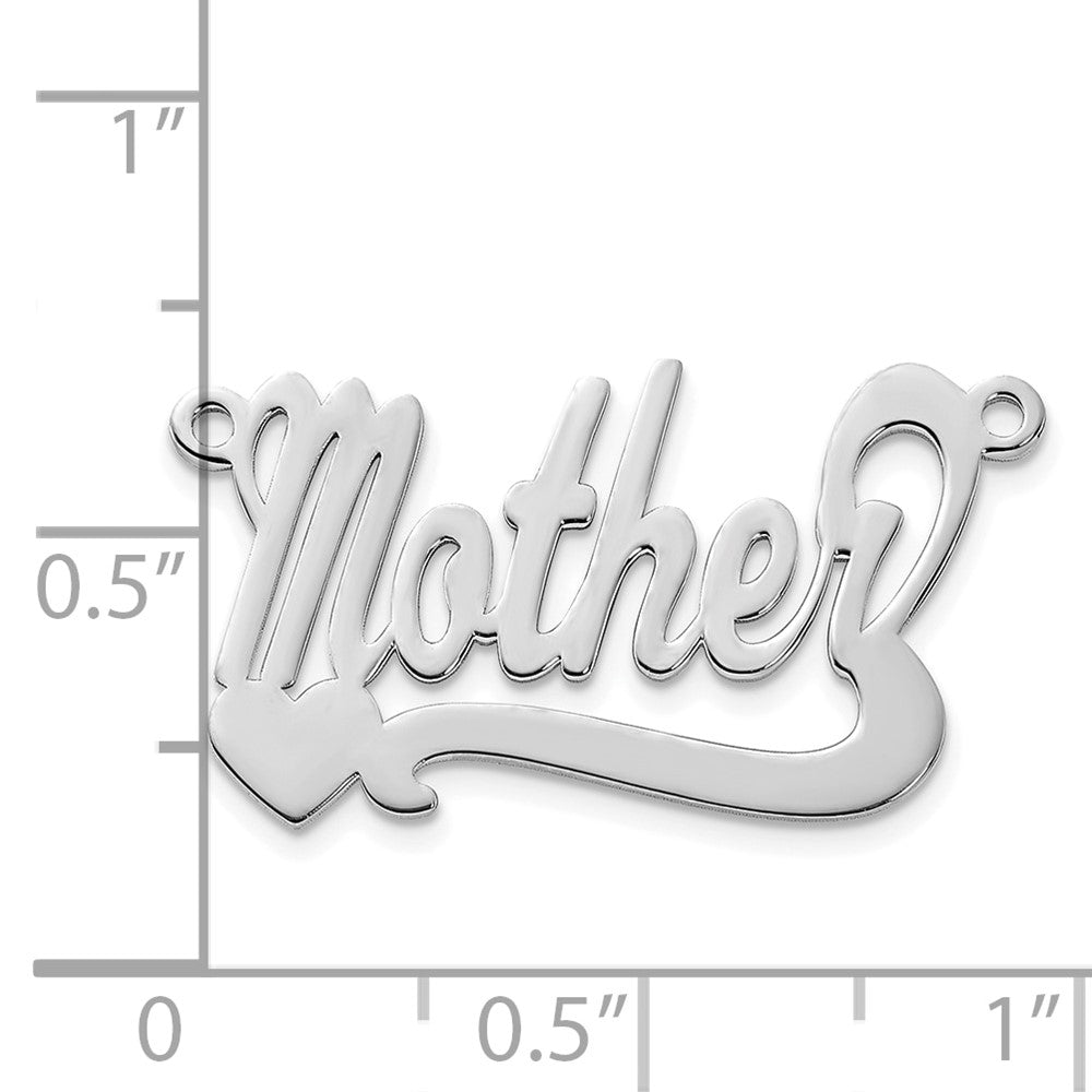 14K White Gold Polished Heart Name Plate