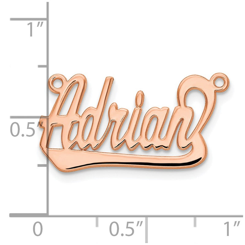14K Rose Gold Underlined Name Plate