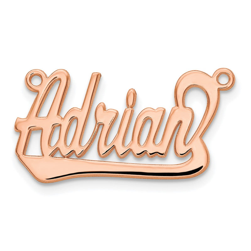 14K Rose Gold Underlined Name Plate