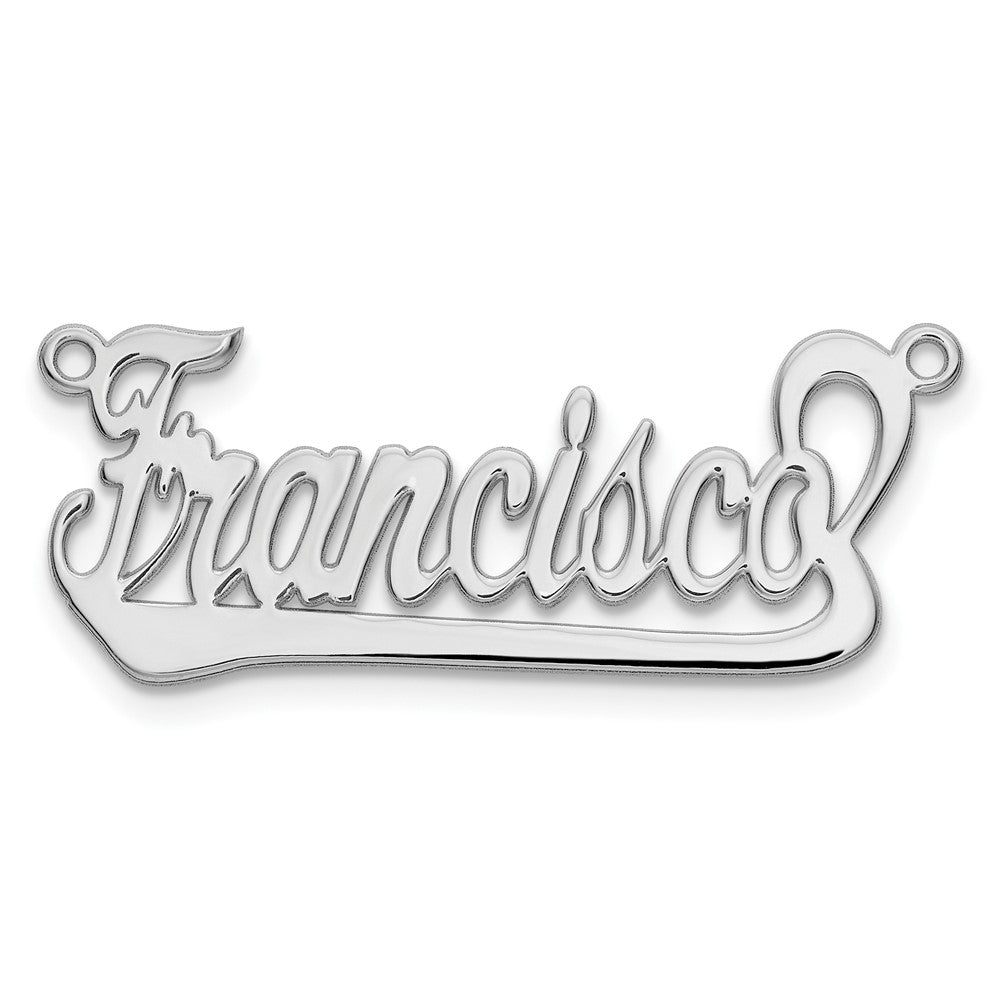14K White Gold Underlined Name Plate
