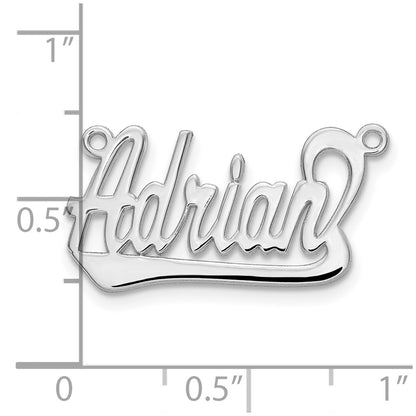 14K White Gold Underlined Name Plate